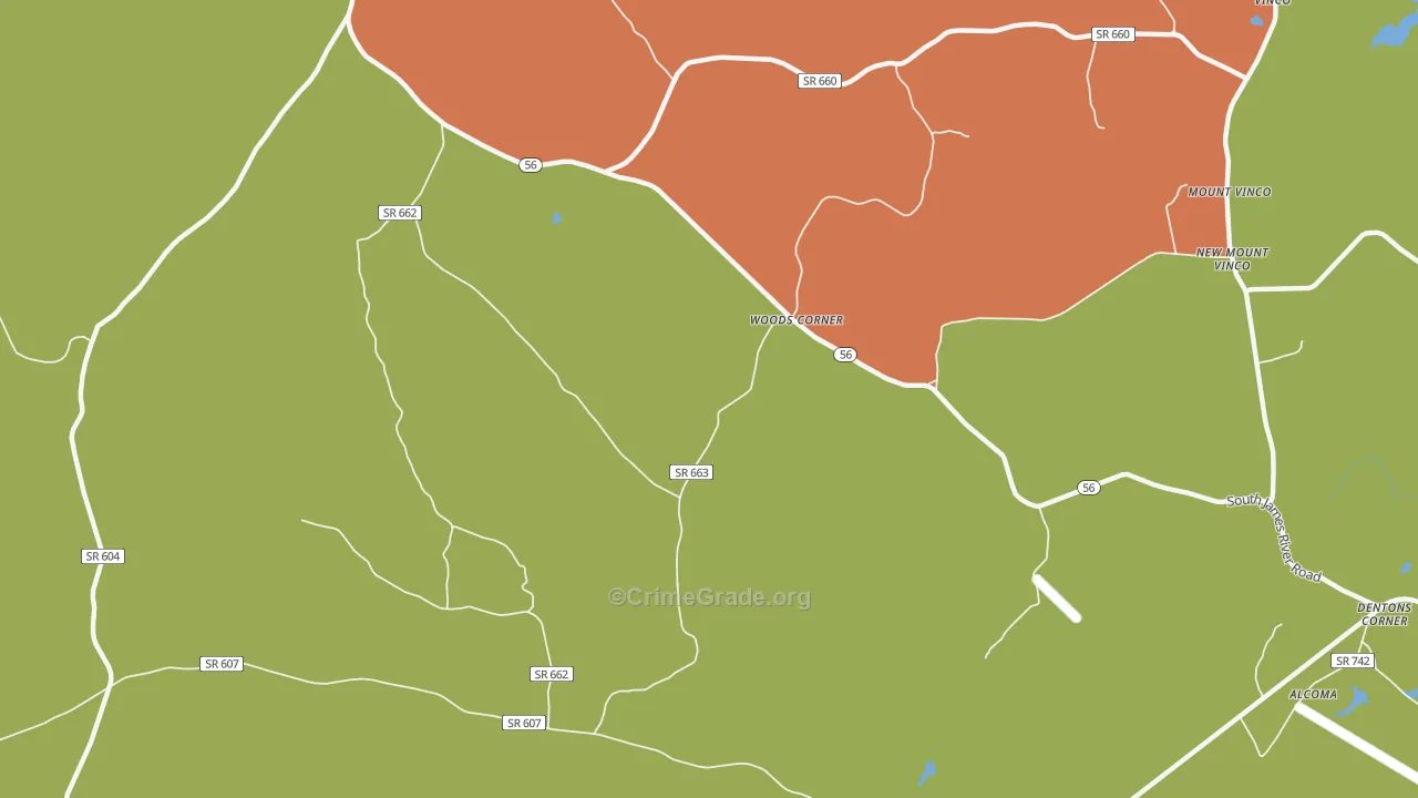 Toga, VA Map of Murder Rates