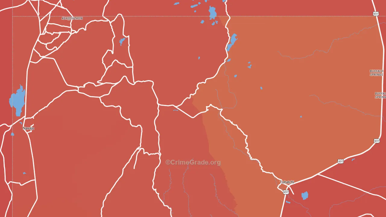 Tohatchi, NM Map of Murder Rates