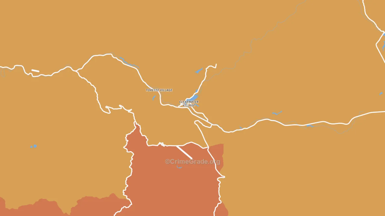 Toketee Falls, OR Map of Murder Rates