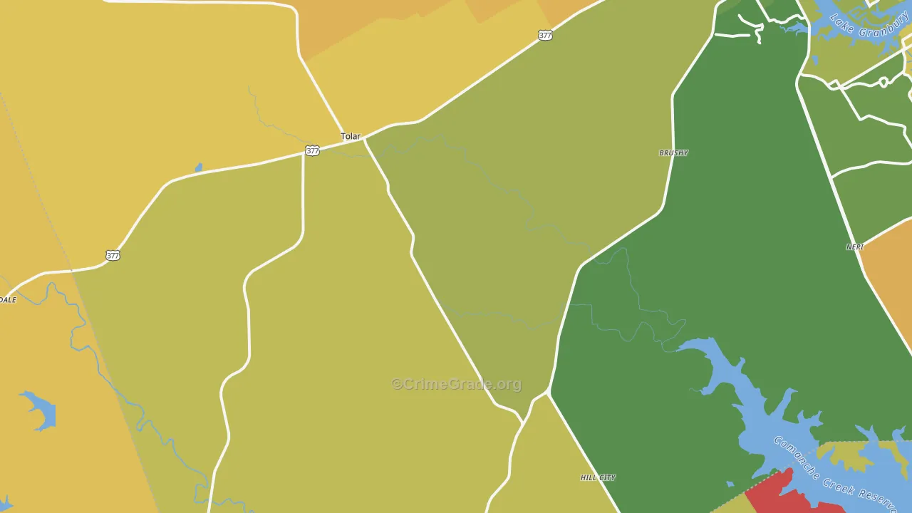 Tolar, TX Map of Murder Rates