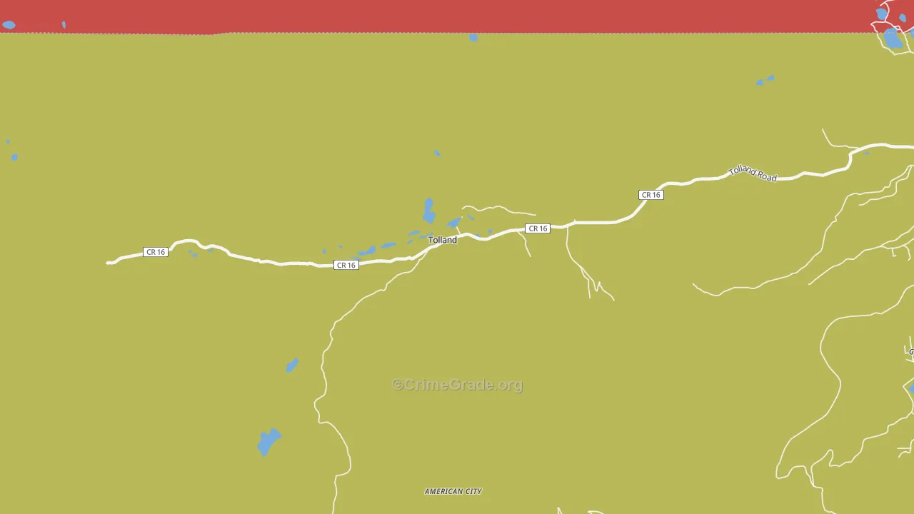 Tolland, CO Map of Murder Rates