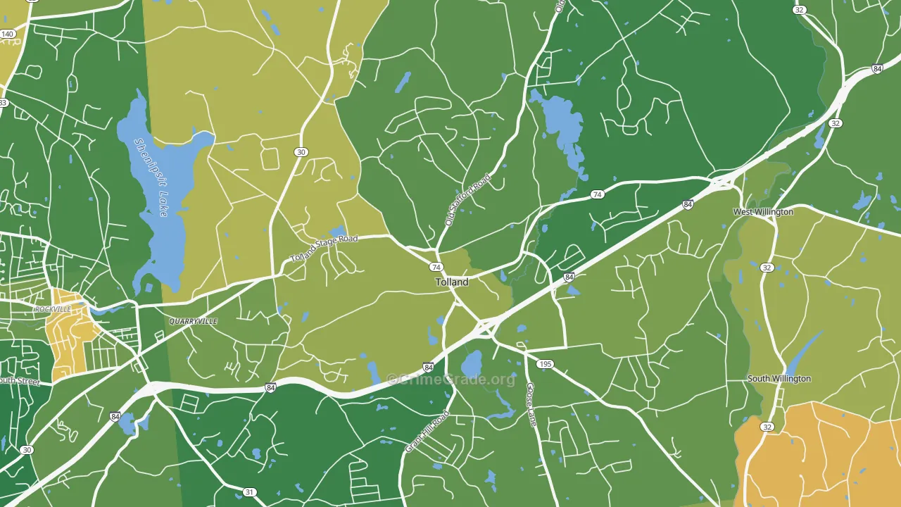 Tolland, CT Map of Murder Rates