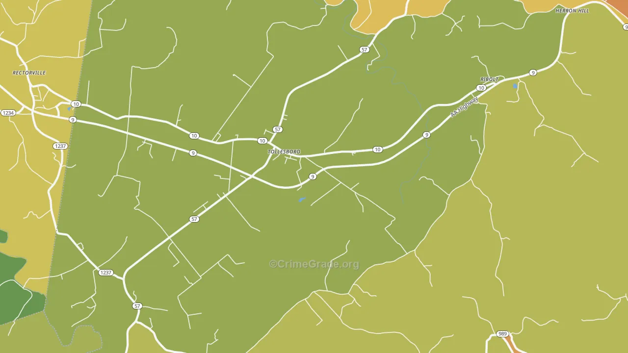 Tollesboro, KY Map of Murder Rates