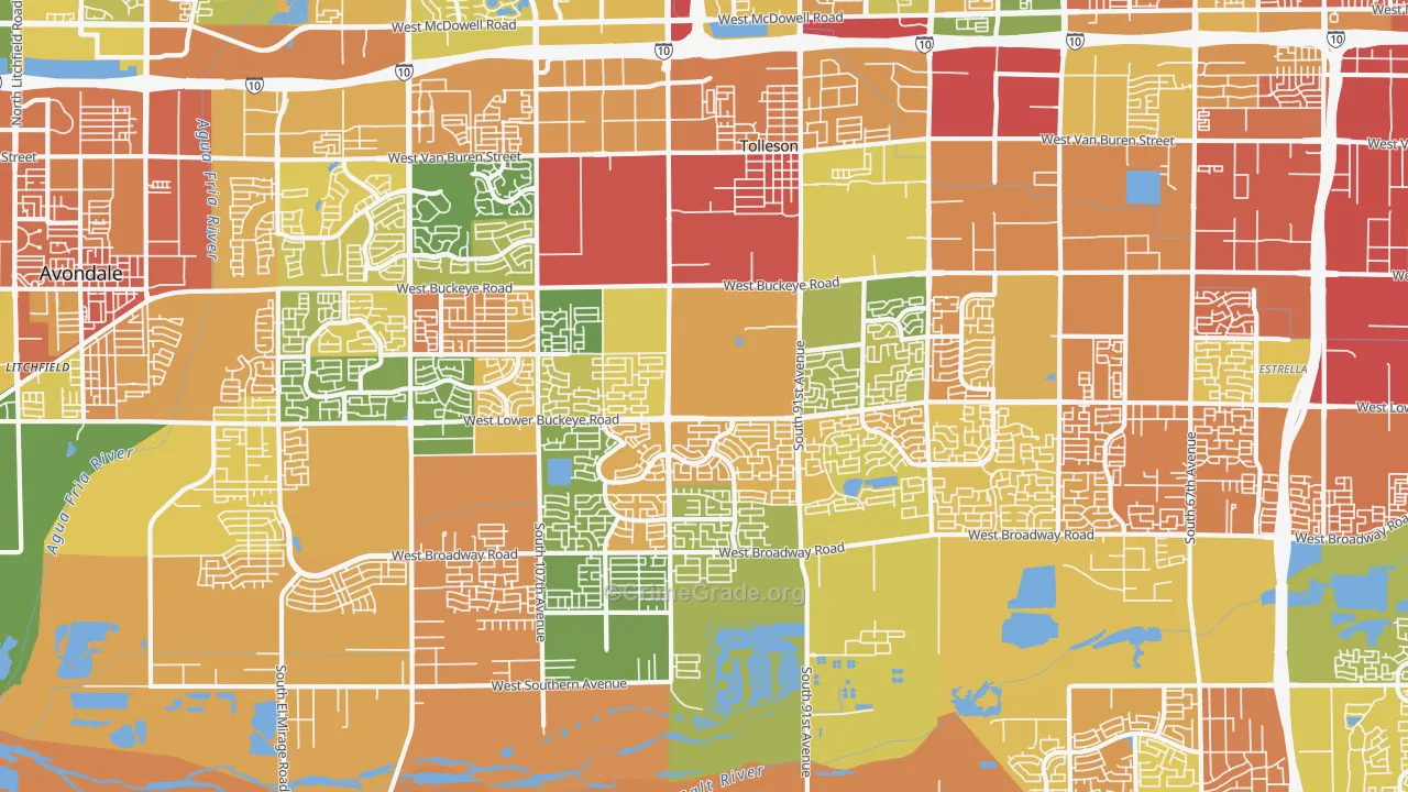 Tolleson, AZ Map of Murder Rates
