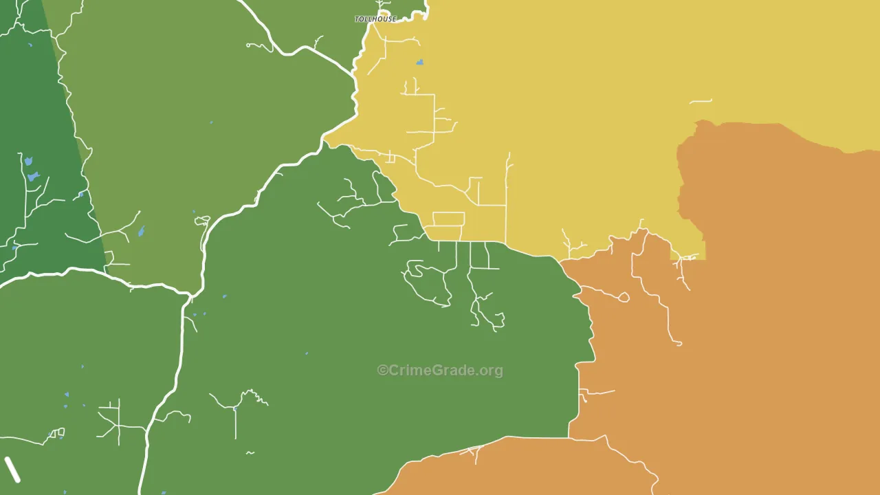 Tollhouse, CA Map of Murder Rates