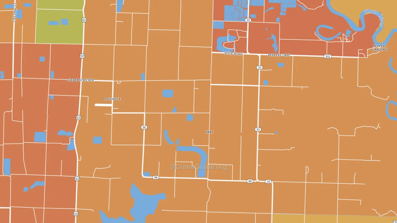 Tollville, AR Map of Murder Rates