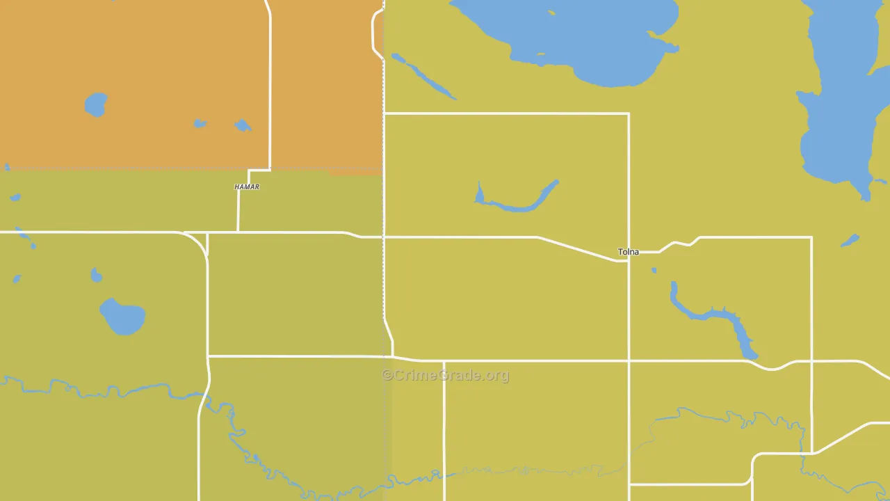 Tolna, ND Map of Murder Rates