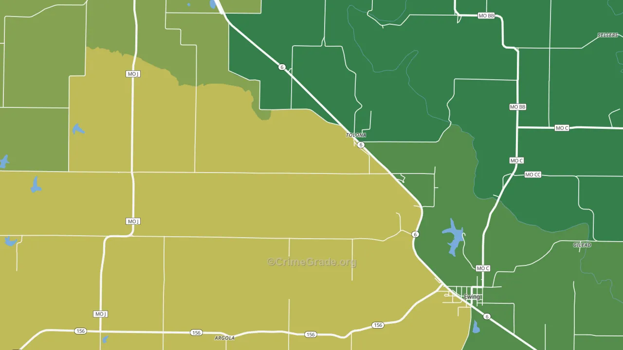 Tolona, MO Map of Murder Rates