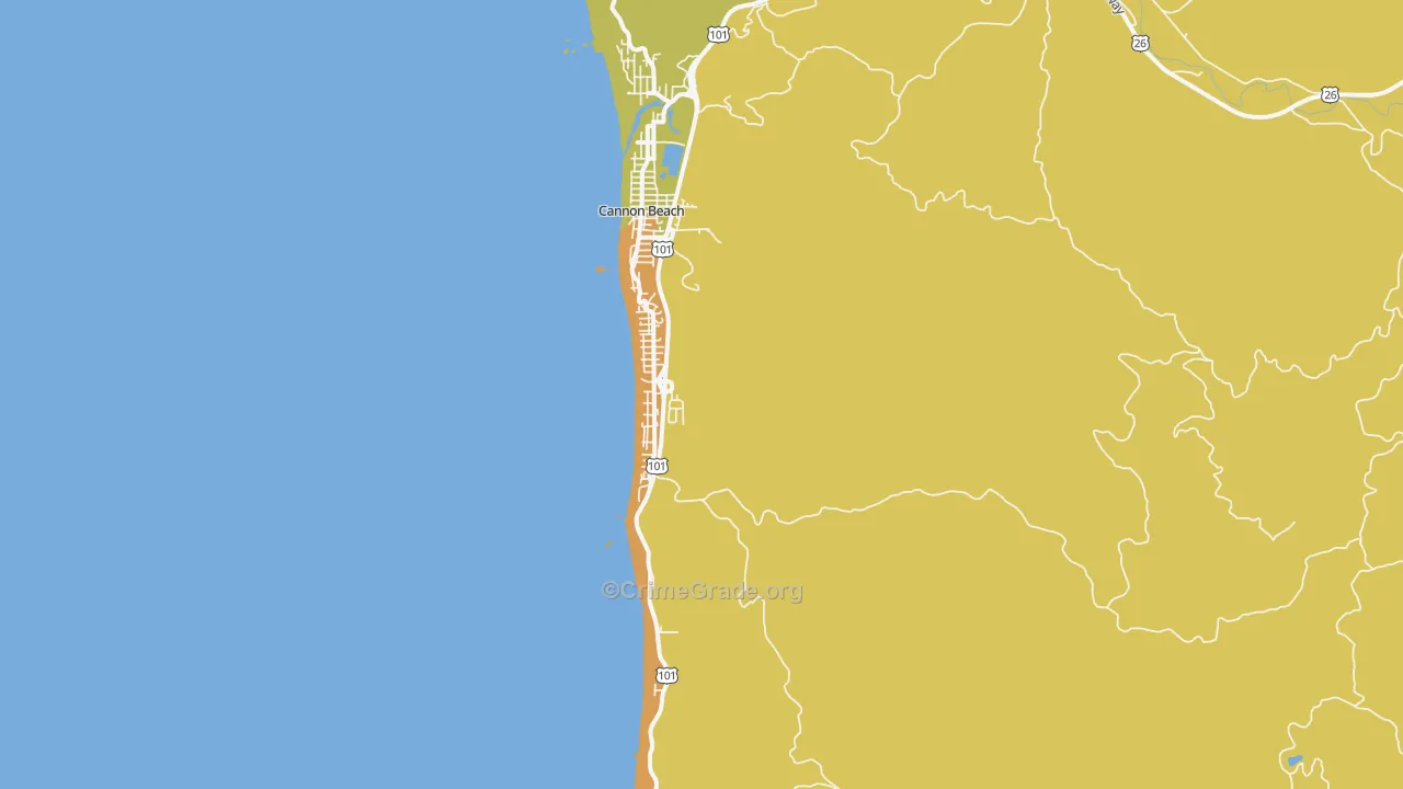 Tolovana Park, OR Map of Murder Rates