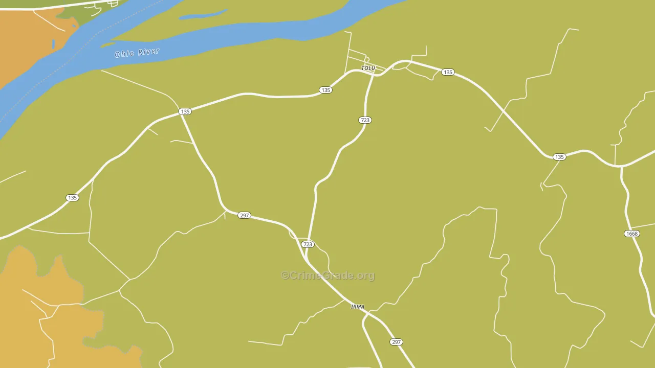 Tolu, KY Map of Murder Rates