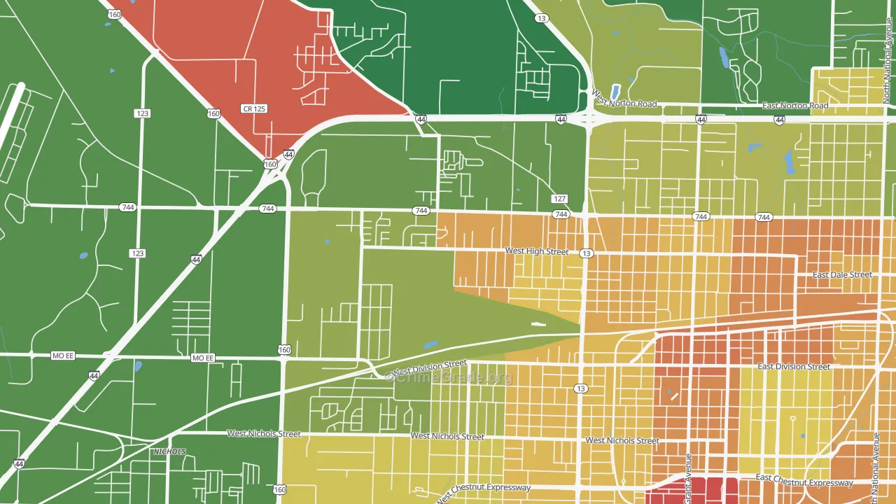 Tom Watkins, Springfield, MO Map of Murder Rates