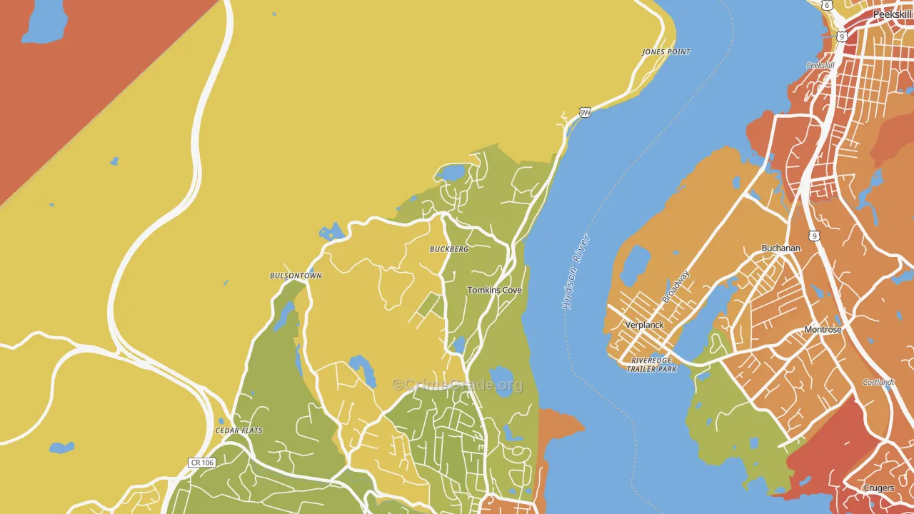 Tomkins Cove, NY Map of Murder Rates