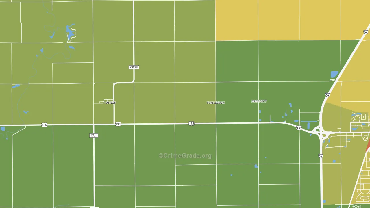 Tomlinson, IL Map of Murder Rates