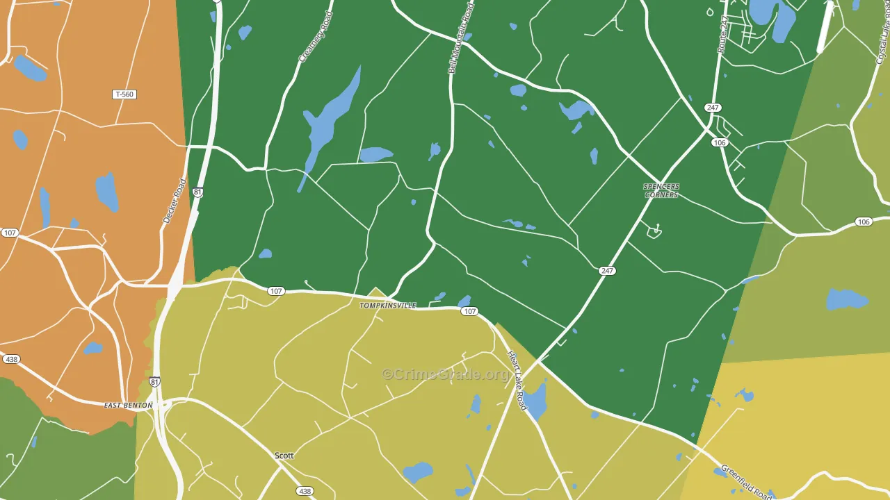 Tompkinsville, PA Map of Murder Rates