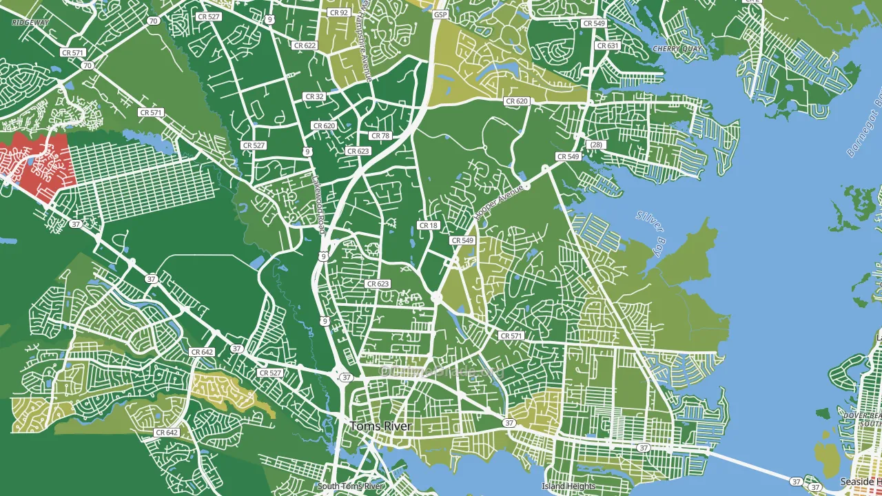 Toms River, NJ Map of Murder Rates