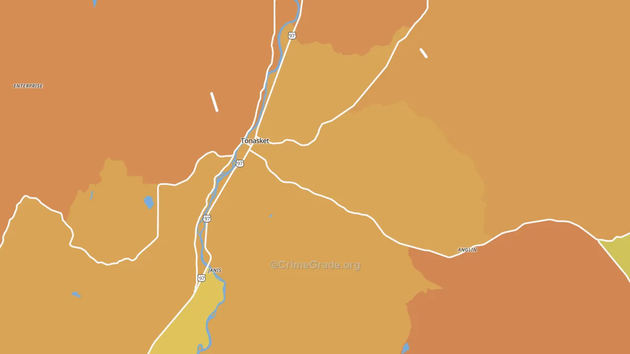 Tonasket, WA Map of Murder Rates