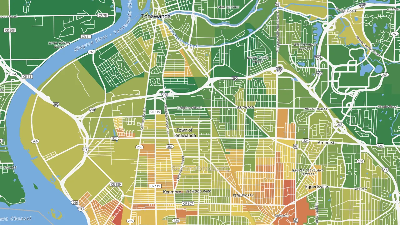 Tonawanda, NY Map of Murder Rates