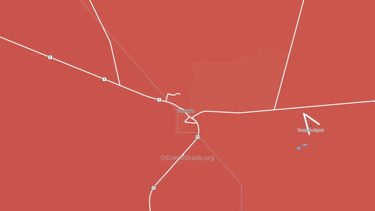 Tonopah, NV Map of Murder Rates