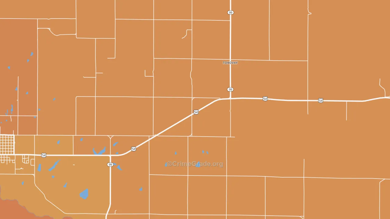 Tonovay, KS Map of Murder Rates