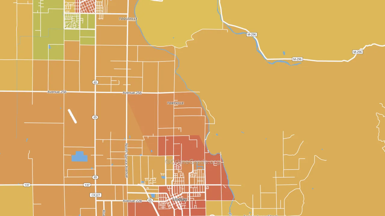 Tonyville, CA Map of Murder Rates