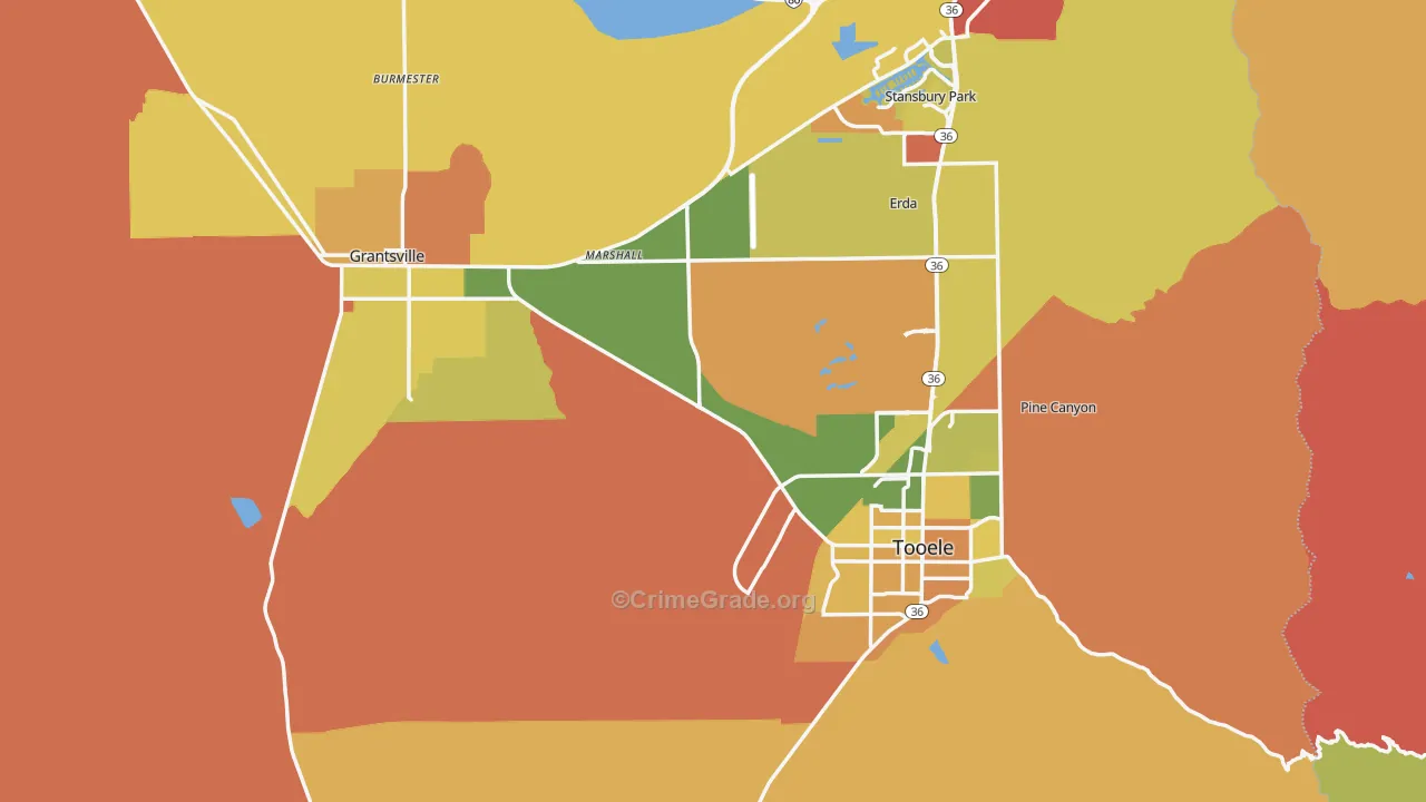 Tooele County, UT Map of Murder Rates