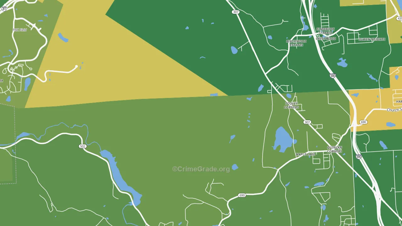 Tooley Corners, PA Map of Murder Rates