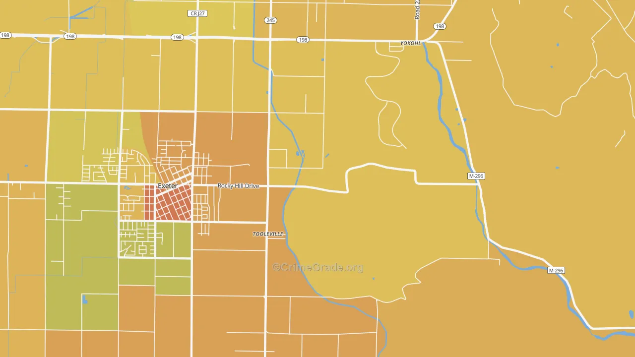 Toolville, CA Map of Murder Rates