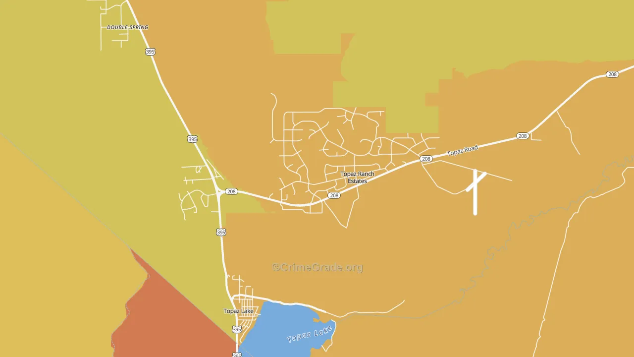 Topaz Lake, NV Map of Murder Rates