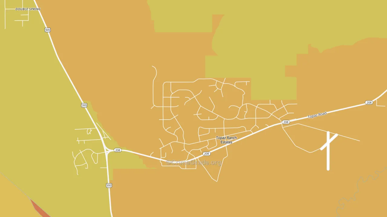 Topaz Ranch Estates, NV Map of Murder Rates