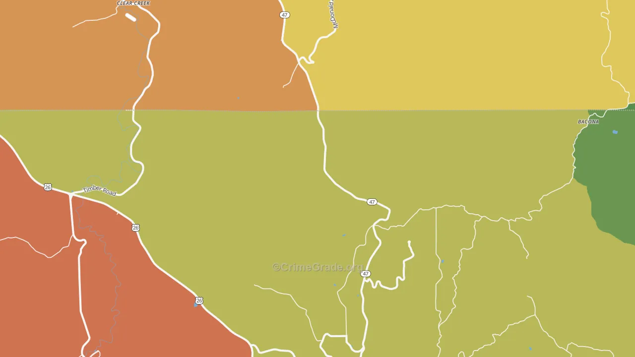 Tophill, OR Map of Murder Rates