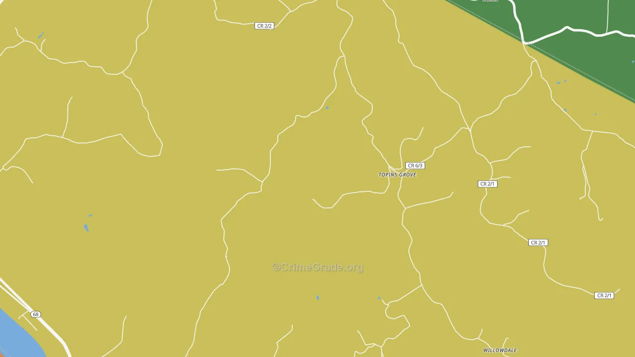 Topins Grove, WV Map of Murder Rates