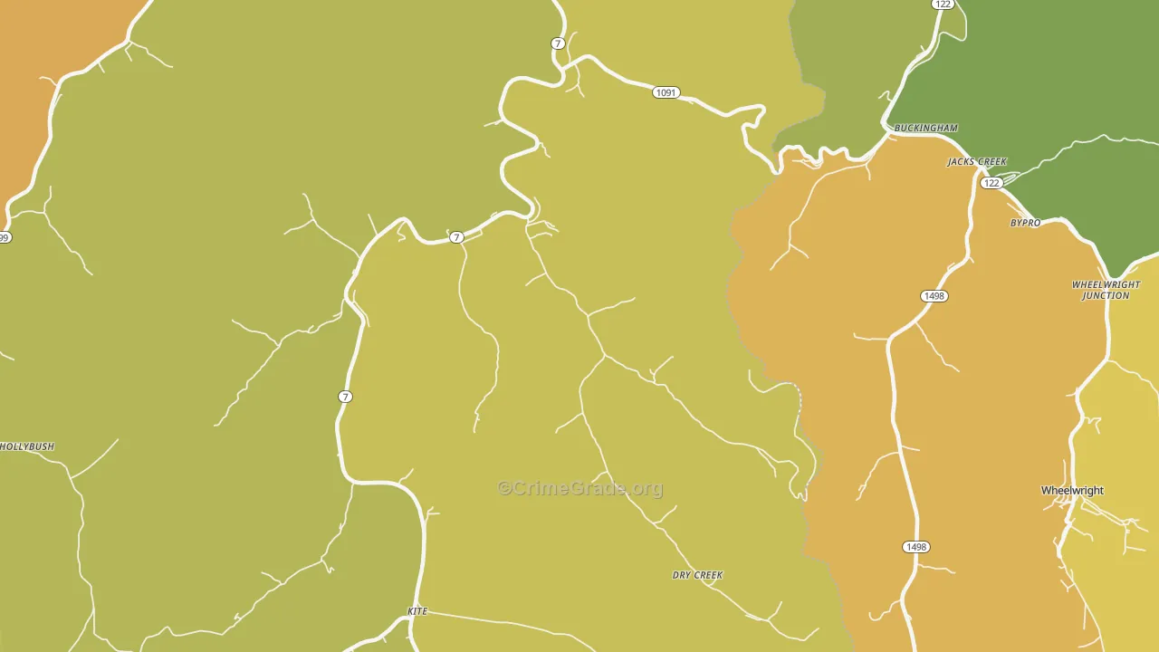 Topmost, KY Map of Murder Rates