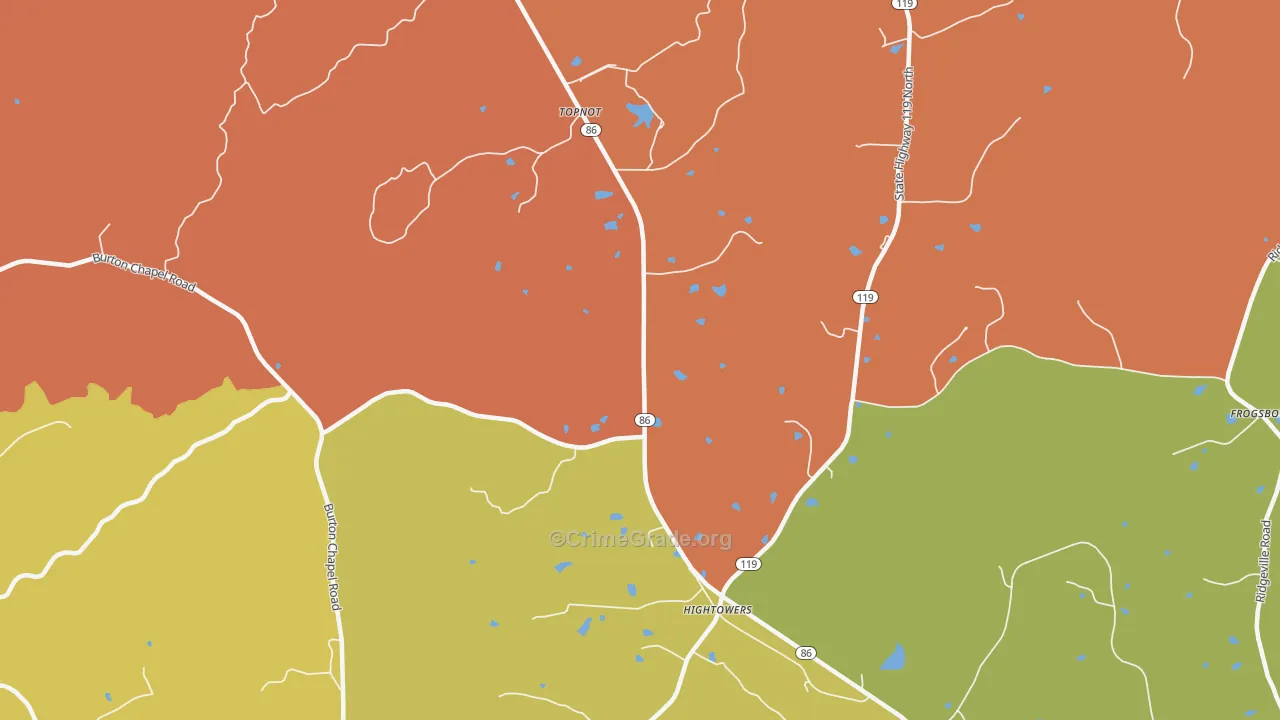 Topnot, NC Map of Murder Rates