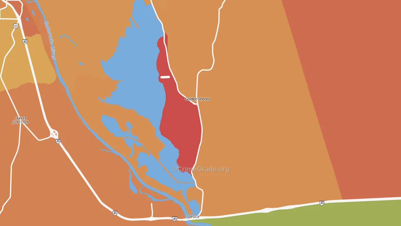 Topock, AZ Map of Murder Rates