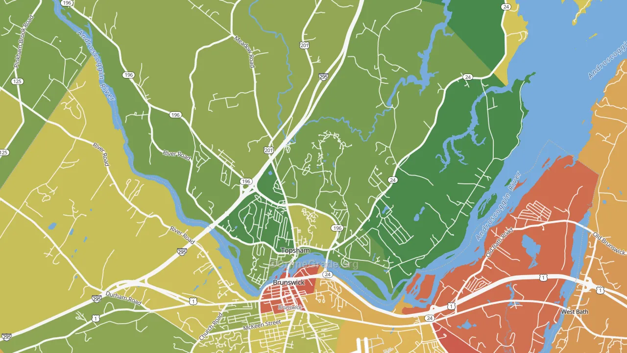 Topsham, ME Map of Murder Rates