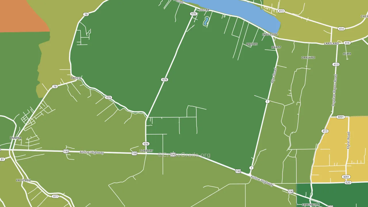 Torbert, LA Map of Murder Rates
