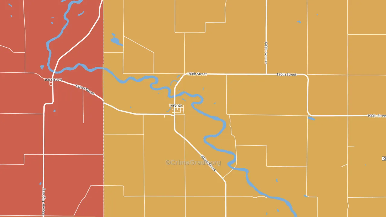 Toronto, IA Map of Murder Rates