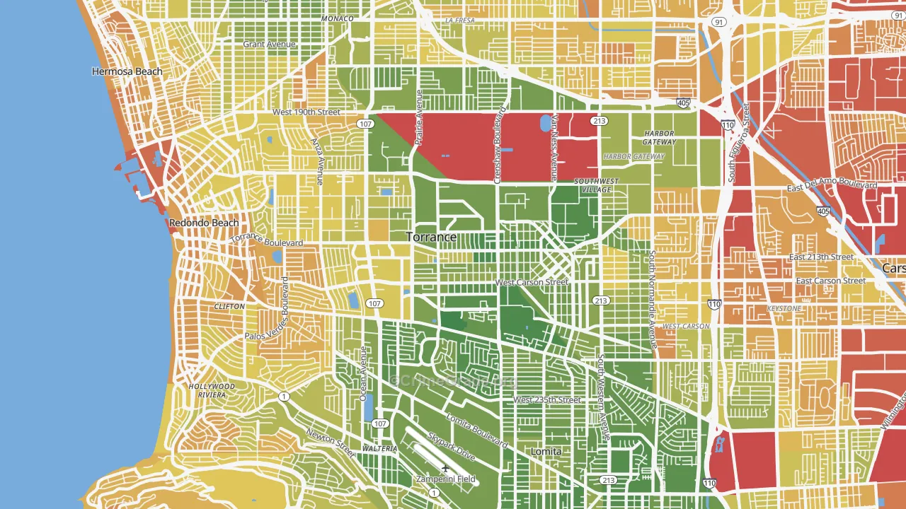 Torrance, CA Map of Murder Rates