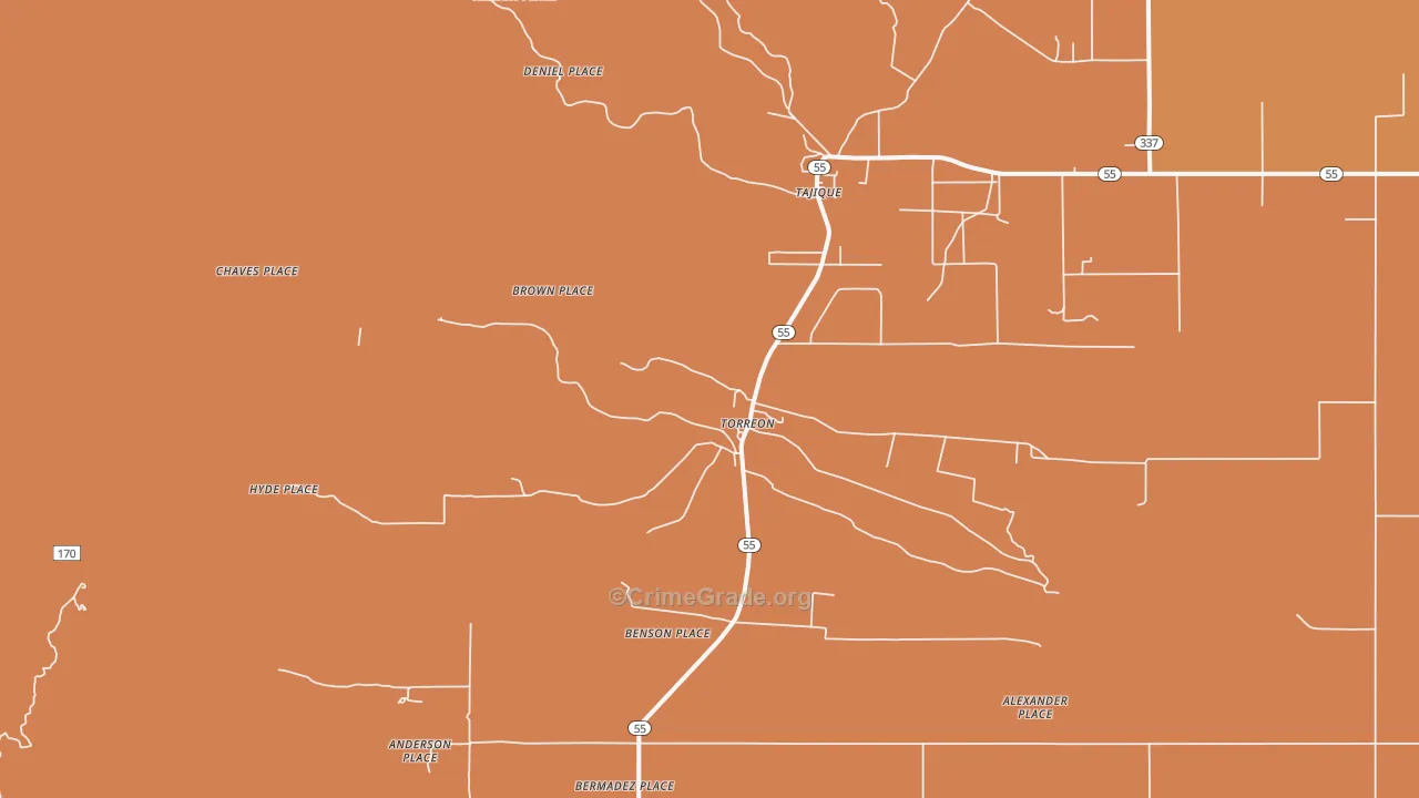 Torreon, NM Map of Murder Rates