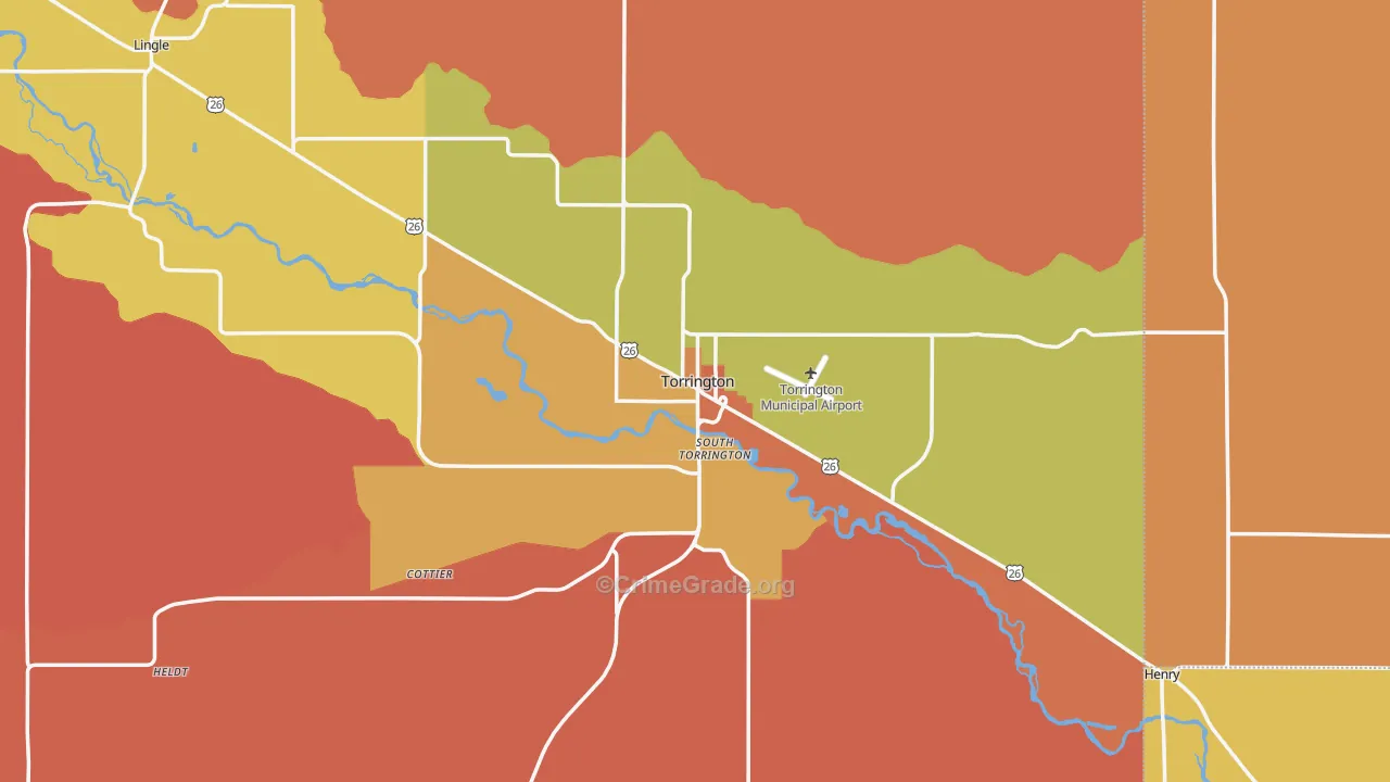 Torrington, WY Map of Murder Rates