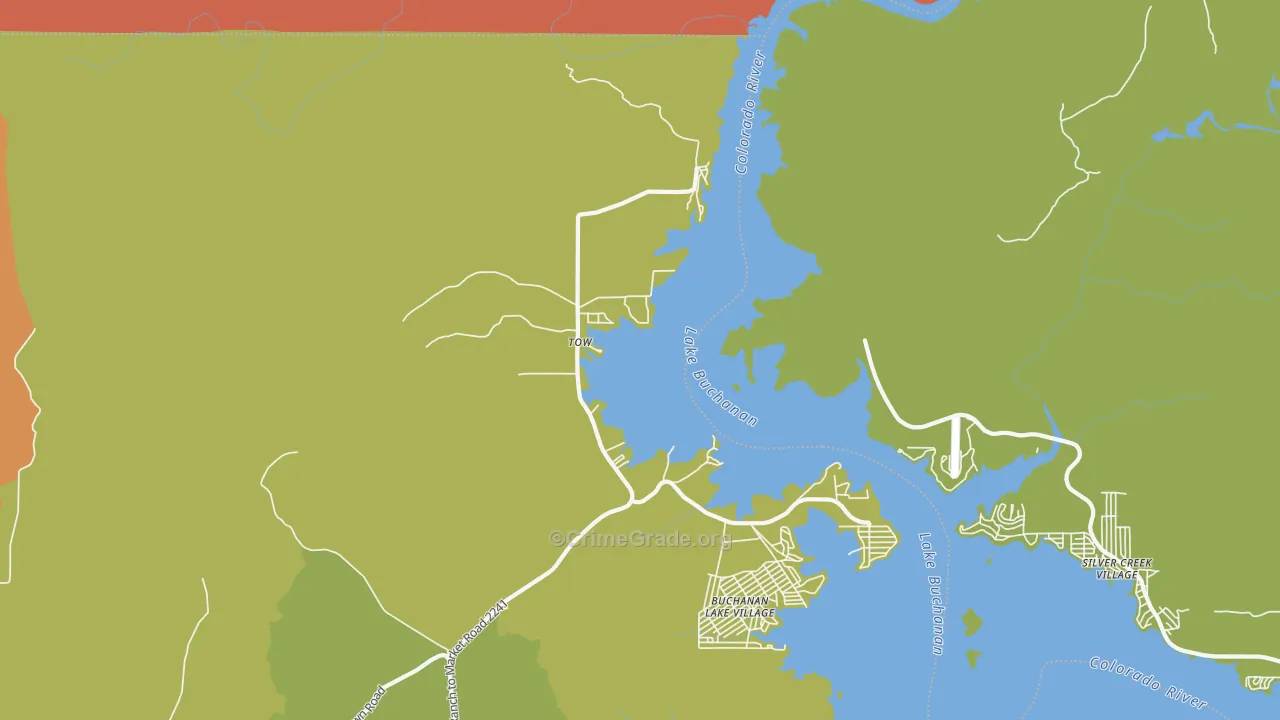 Tow, TX Map of Murder Rates