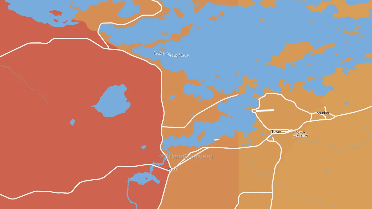 Tower, MN Map of Murder Rates