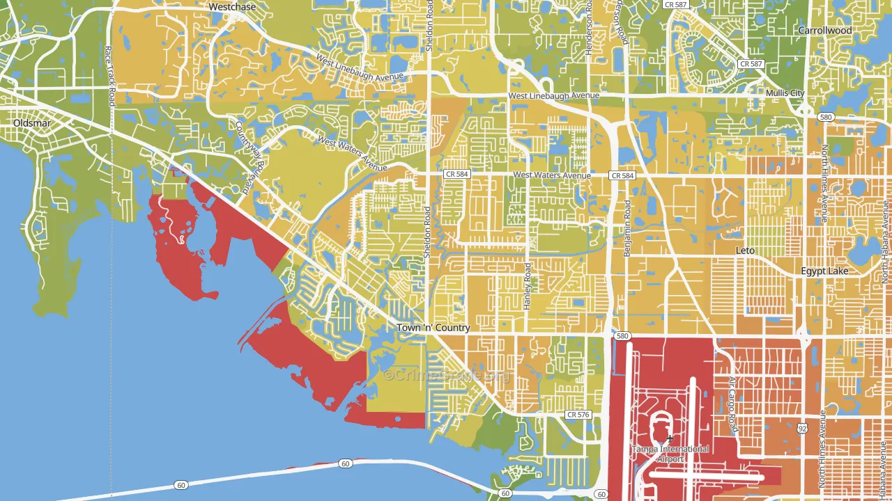 Town 'n' Country, FL Map of Murder Rates