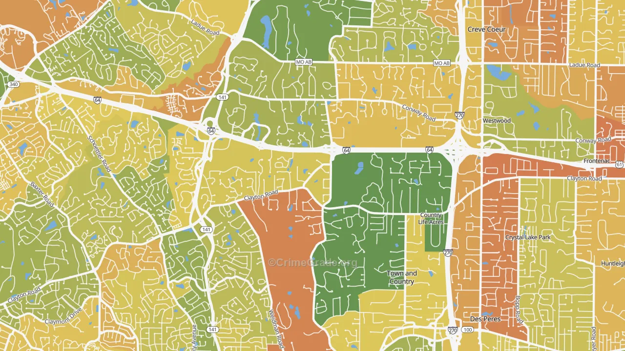Town and Country, MO Map of Murder Rates