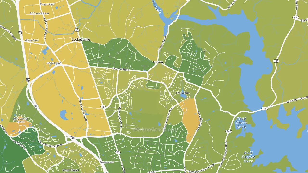 Town and Country North, Cockeysville, MD Map of Murder Rates