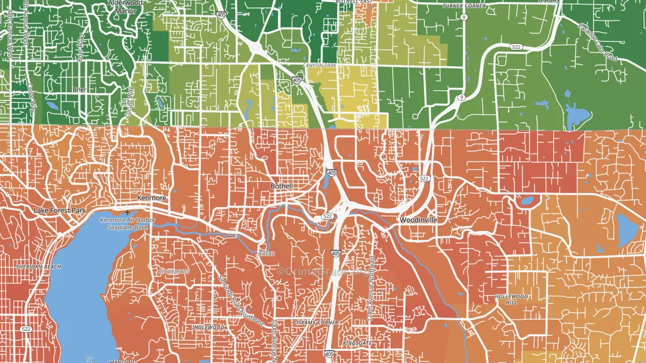 Town Center, Woodinville, WA Map of Murder Rates