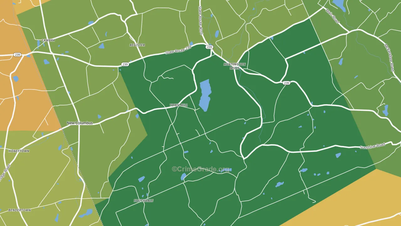Town Hill, PA Map of Murder Rates