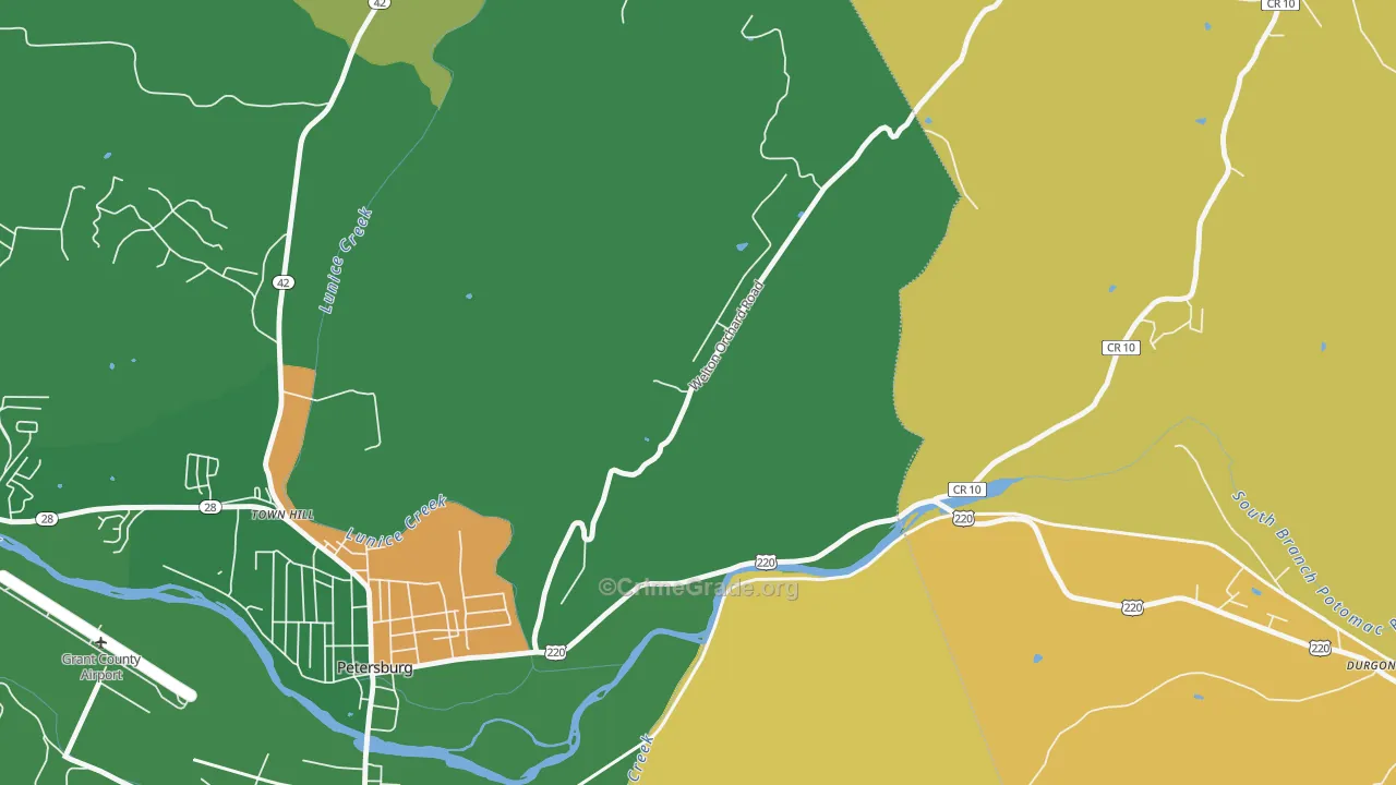 Town Hill, WV Map of Murder Rates