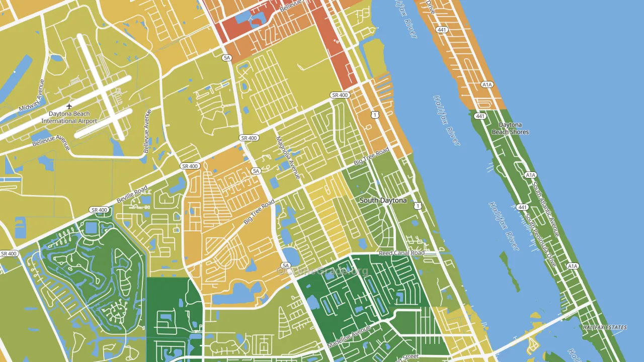 Town of Blake, South Daytona, FL Map of Murder Rates