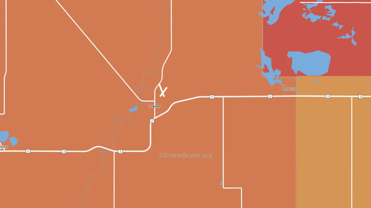 Towner, ND Map of Murder Rates
